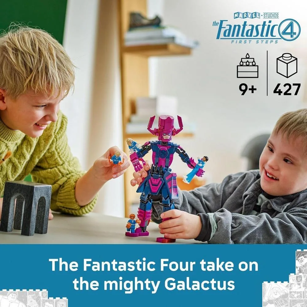 LEGO Marvel Los 4 Fantásticos vs. Galactus - Juguete de construcción con minifiguras de superhéroes, Incluye La Cosa y Mujer Invisible