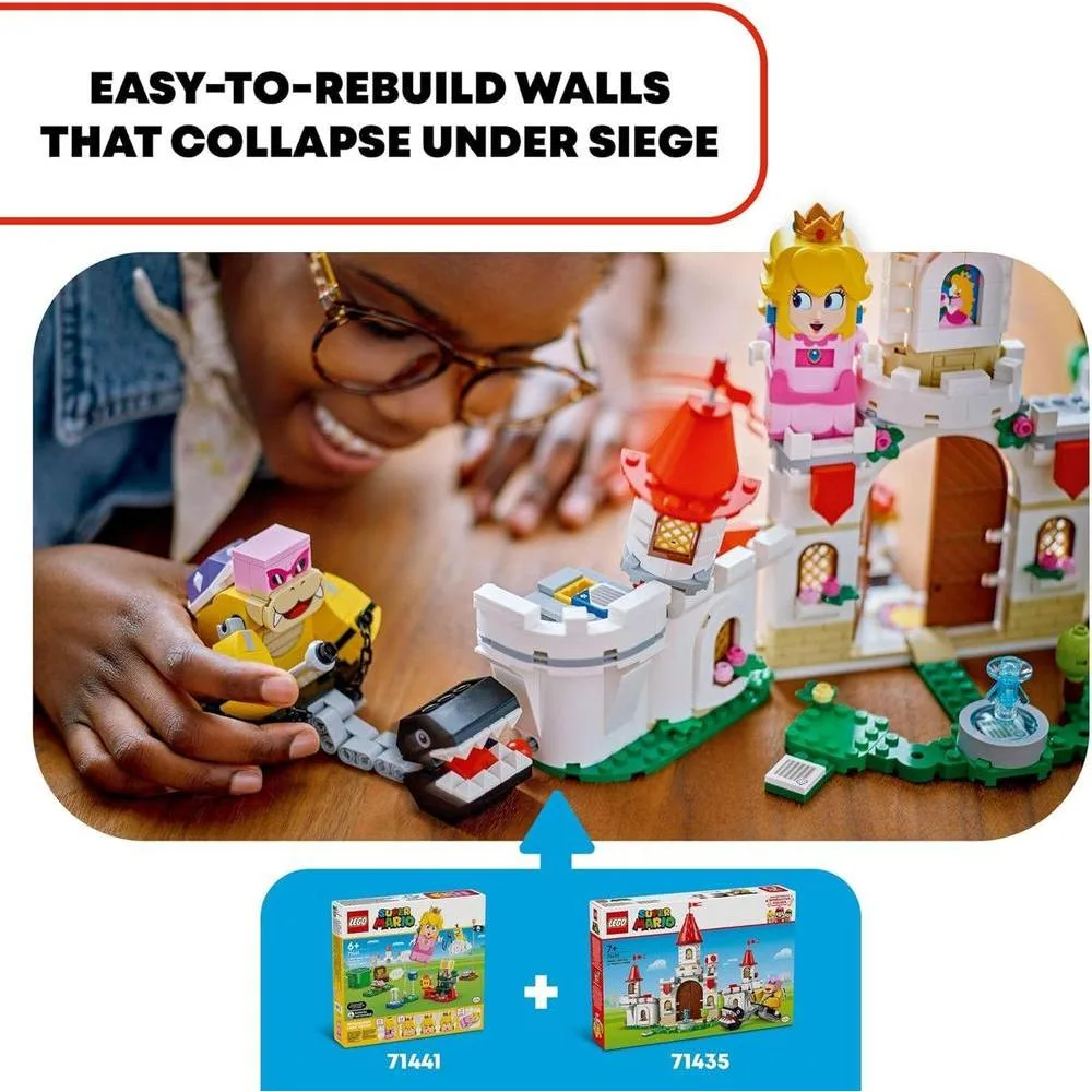 LEGO Super Mario aventura en el castillo de Peach con Roy y personajes de Nintendo, set de construcción para niños y niñas