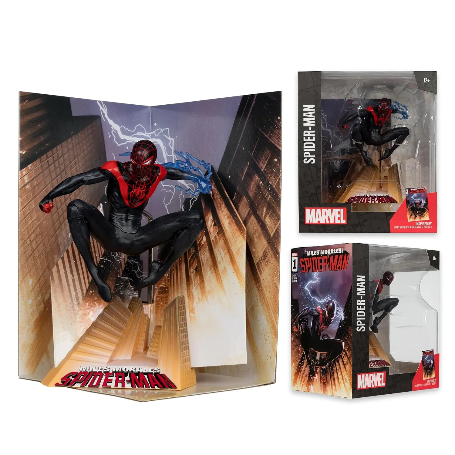 McFarlane Toys Marvel Spider-Man Escala 1:10 con Escena (Miles Morales: Spider-Man #1)