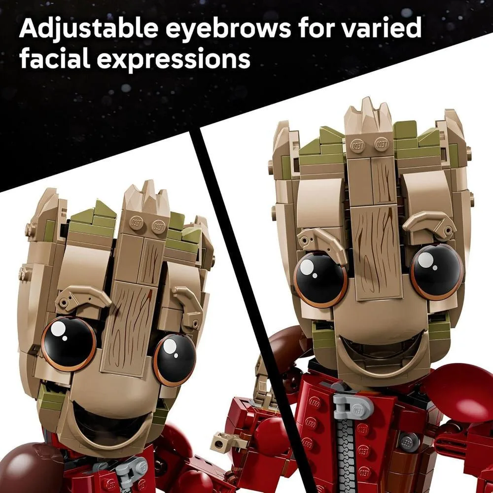 LEGO Marvel Ravager Groot con dispositivo detonador, figura de superhéroe de Guardianes de la Galaxia para niños de 10 años o más