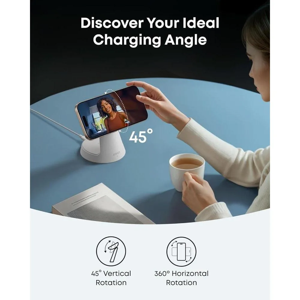 Anker MagSafe Cargador Compatible, Estación de Carga 3 en 1 MagGo, Soporte de Carga Nano para iPhone, Apple Watch y AirPods