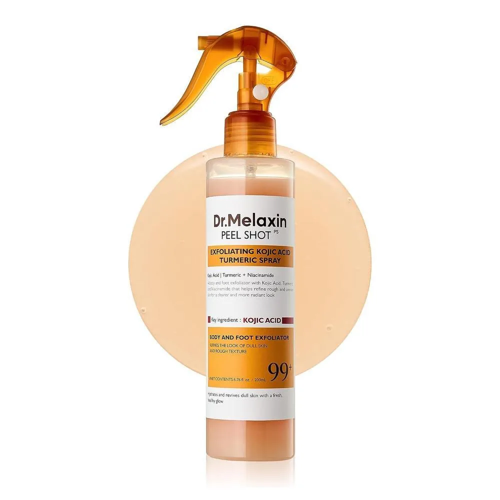 Dr.Melaxin Cuidado de Queratina Corporal Ácido Kójico Cúrcuma Spray Exfoliante Solución Peeling Cuidado Coreano