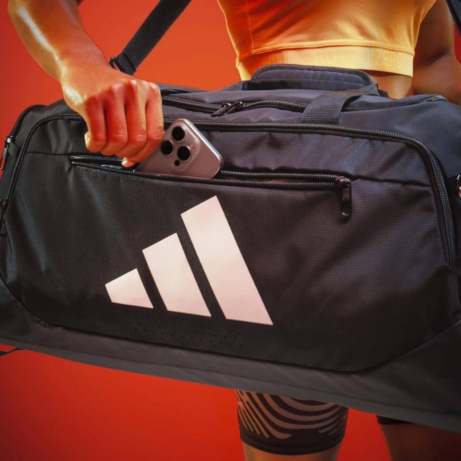 Adidas Defender 5 Duffel Bag for Sports, Gym and Travel, Slate Grey/Silver Metallic, OSFA