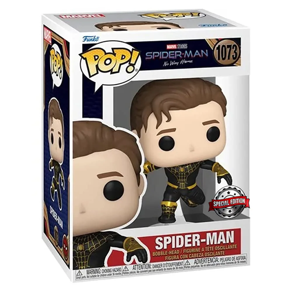 Funko Pop! Marvel Spider-Man No Way Home Black/Gold Unmasked (Exclusivo)