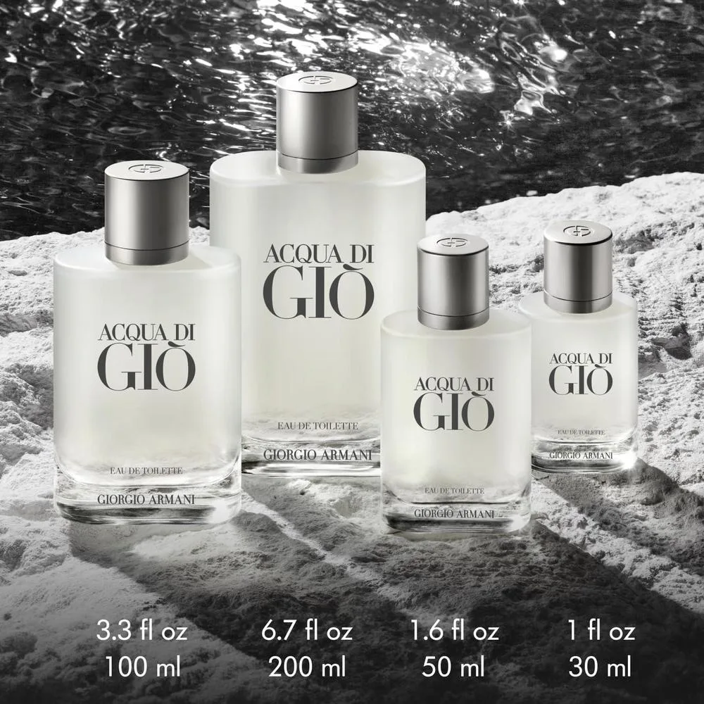Acqua de Giò para hombre, colonia Eau de Toilette con fragancia duradera de bergamota, jazmín y almizcle