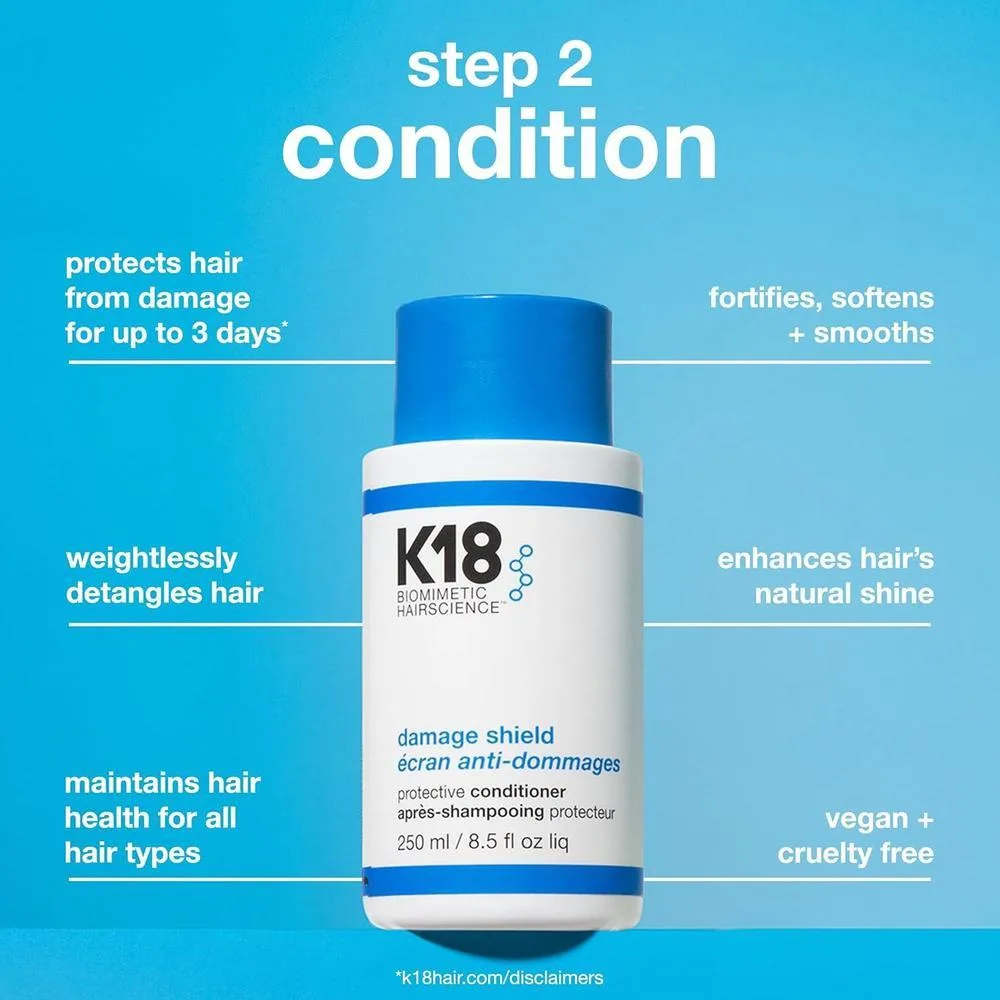 K18 Damage Shield Set: champú y acondicionador, protección para color, reduce encrespamiento y enredos