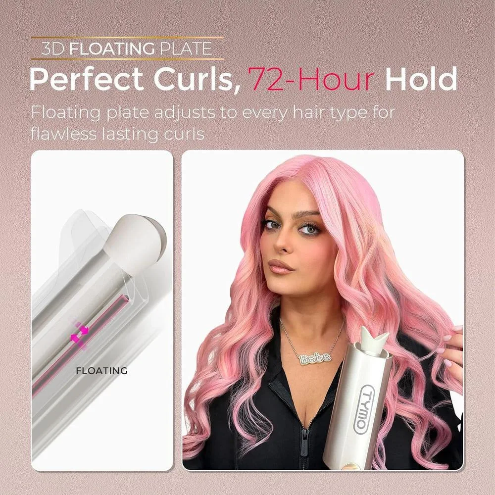 Rizador Automático Rotativo Mejorado TYMO CurlPro Plus con Barril Largo para Cabello Largo, Anti-Quemaduras, Sin Enredos y Iónico