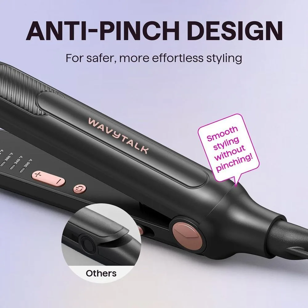 Plancha plana pequeña tipo lápiz Wavytalk para cabello corto, corte pixie y flequillo. Ideal para peinados precisos y rizos suaves