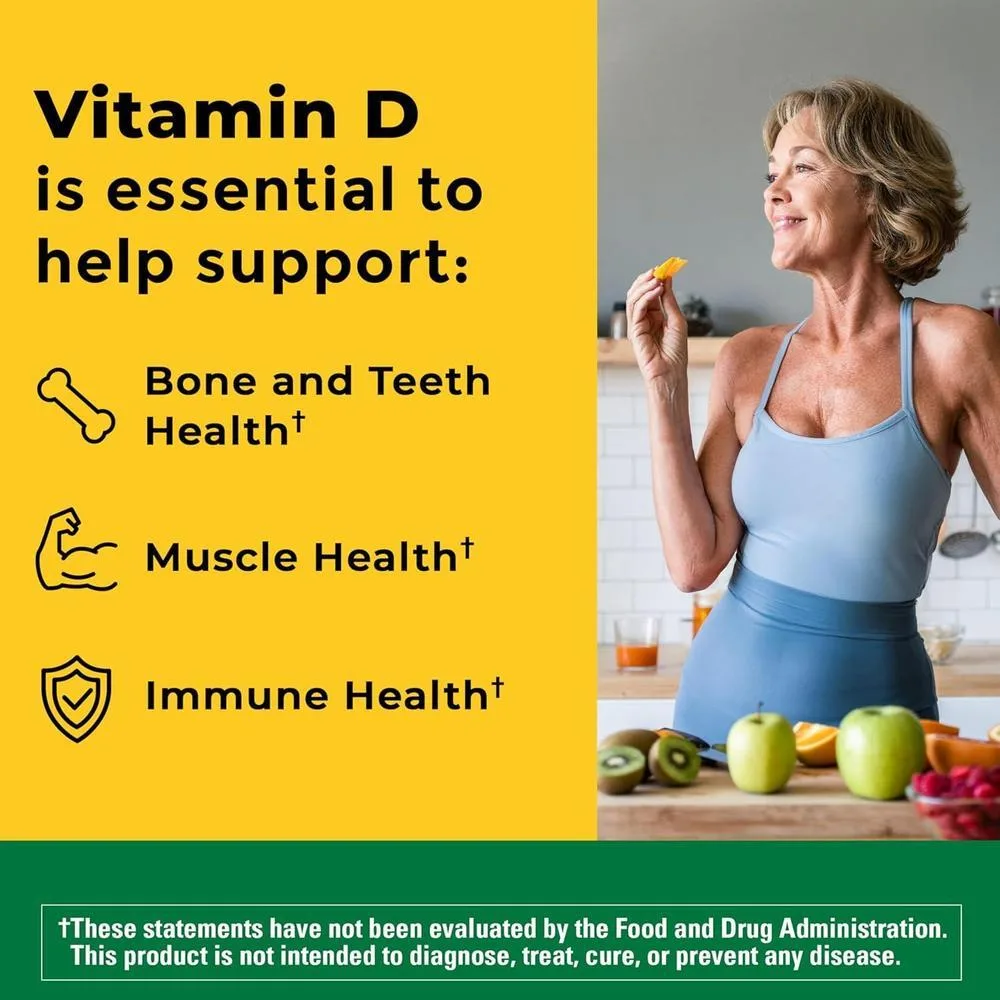 Nature Made Suplemento de Vitamina D3 y K2 para salud ósea, dental, muscular e inmunológica, 30 cápsulas blandas