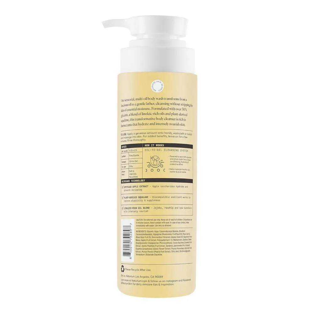 Naturium Glow Getter Gel de Ducha Corporal Hidratante Multi-Aceite, Limpiador Suave Sin Perfume
