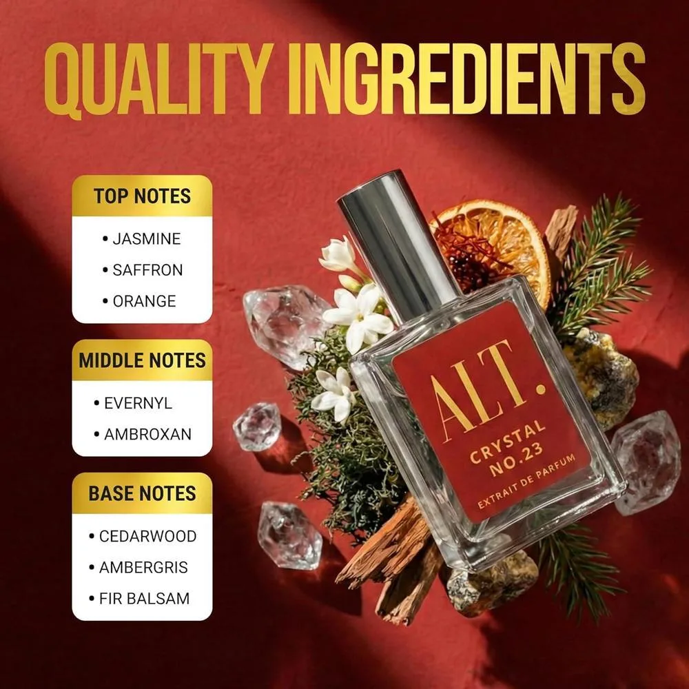 Perfume ALT. FRAGRANCES Crystal No. 23, inspirado en Baccarat Rouge 540, unisex y de larga duración
