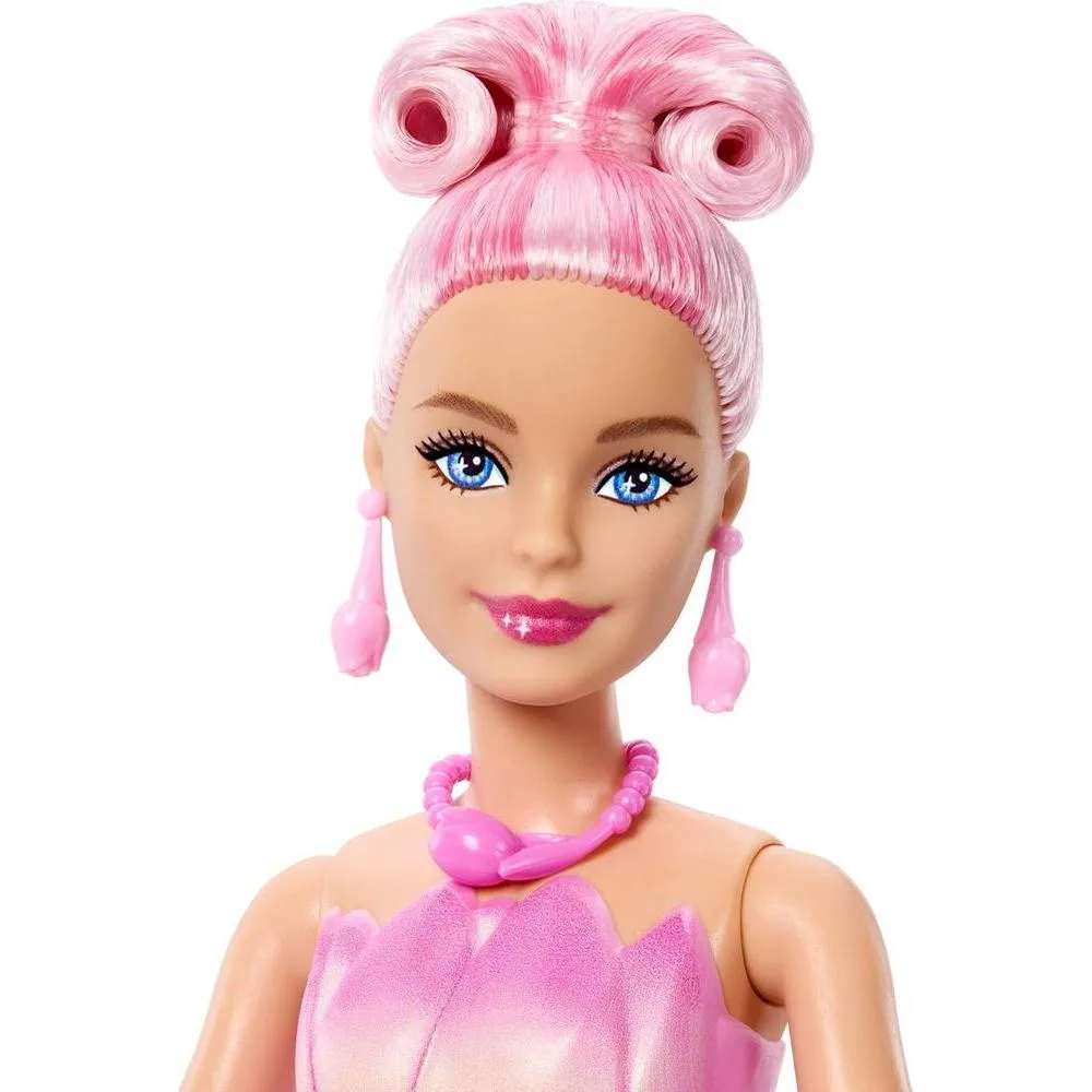 Muñeca Barbie Petal Pop con accesorio sorpresa y fragancia floral, revela bouquet con conejo y más sorpresas
