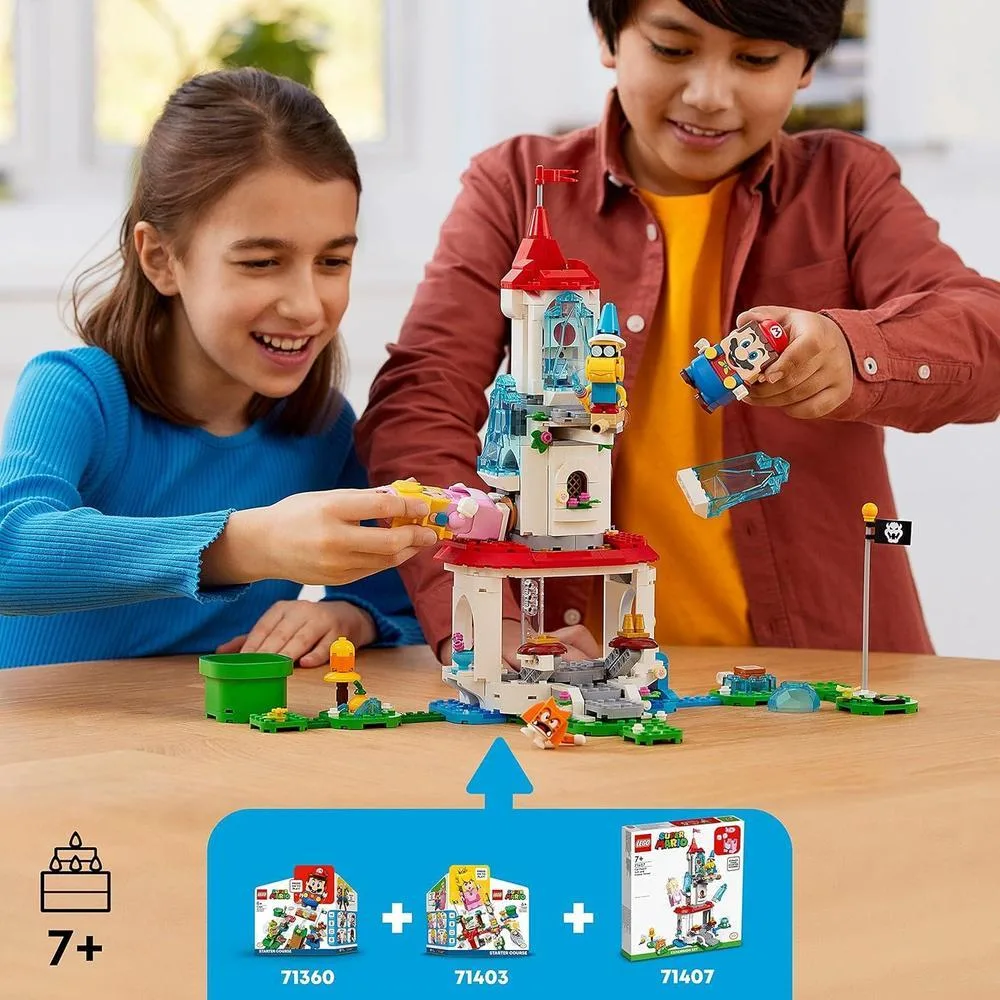 LEGO Super Mario Set de Expansión Traje de Gato Peach y Torre Helada 71407 para Niños con 494 Piezas de Juego
