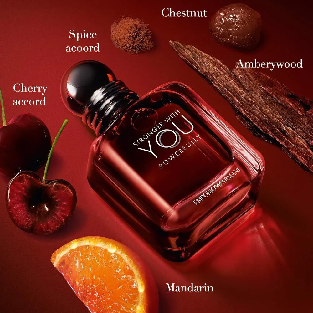 Armani Beauty - Más fuerte contigo poderosamente - Fragancia cálida y picante masculina con acordes de castaño, cereza y lavanda