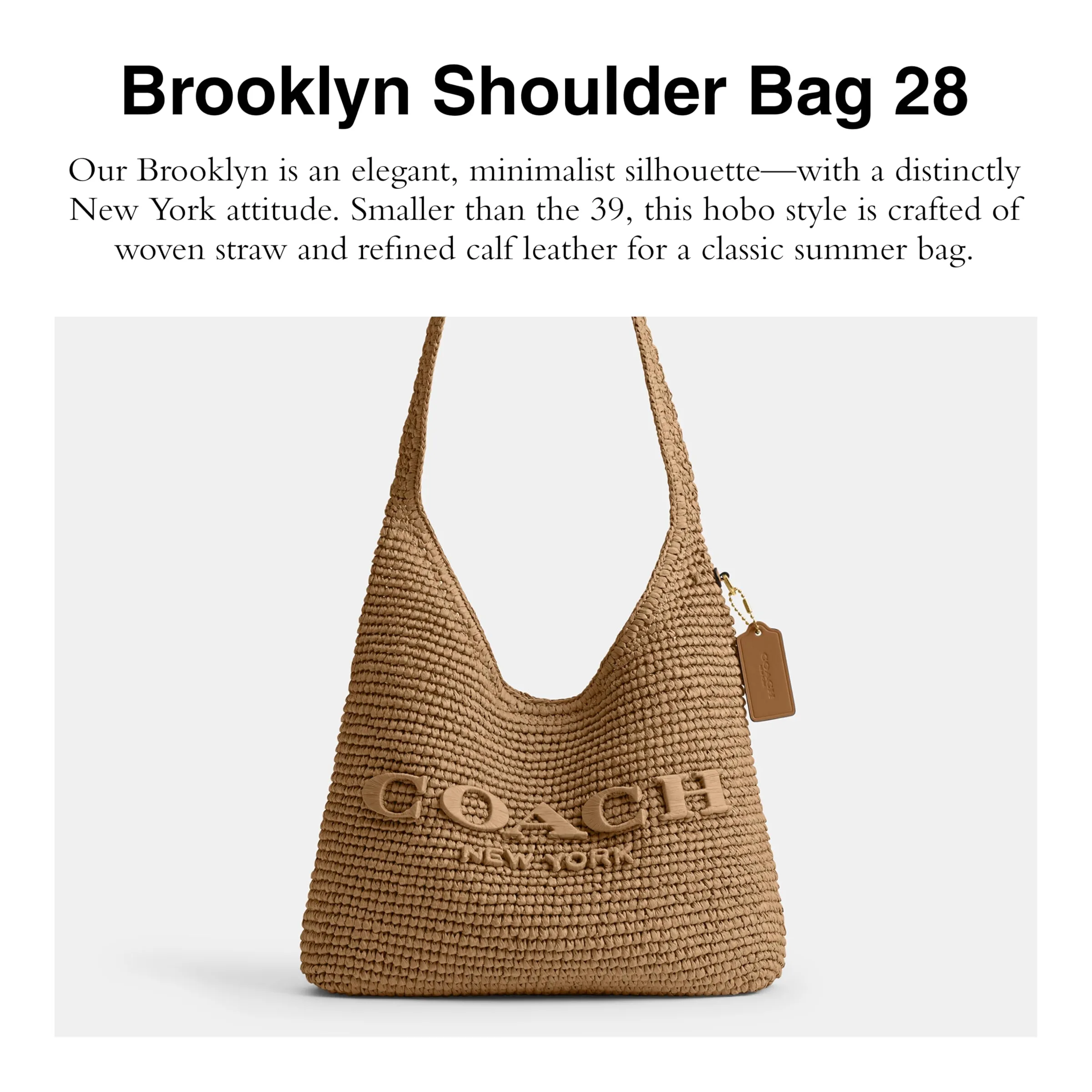 COACH Brooklyn Shoulder Bag 28 in Straw