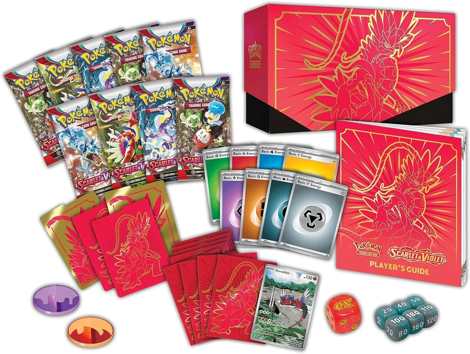 Pokémon TCG: Estuche de Entrenador Élite Scarlet & Violet (Miraidon Púrpura o Koraidon Rojo, Color Aleatorio)