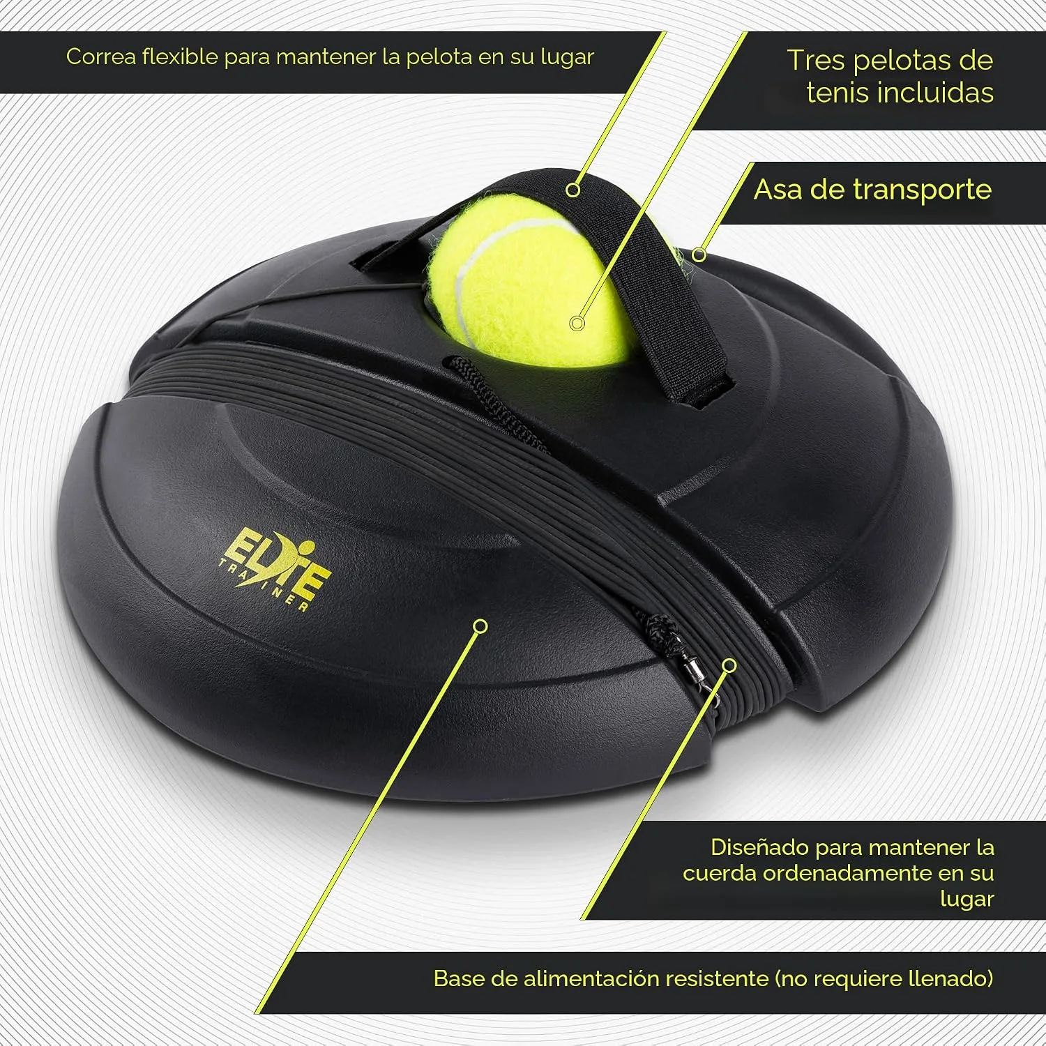 Juego de pelotas de rebote de tenis