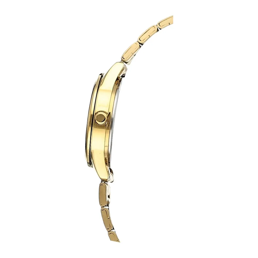 Reloj analógico Casio para mujer, diseño dorado en acero inoxidable con precisión y estilo