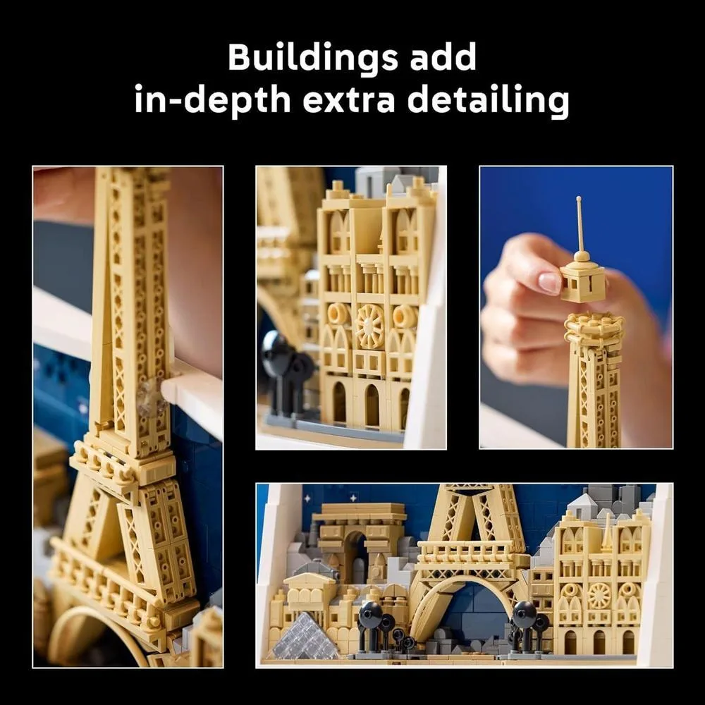 LEGO Architecture París – Juego de construcción para adultos, decoración DIY para casa u oficina, incluye icónicos monumentos