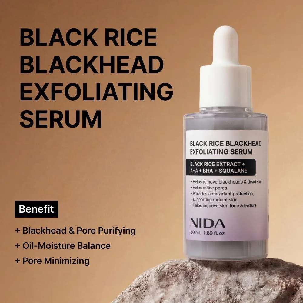 Nida Suero Exfoliante De Arroz Negro 50ml Exfoliante Facial Suave Para Todo Tipo De Piel