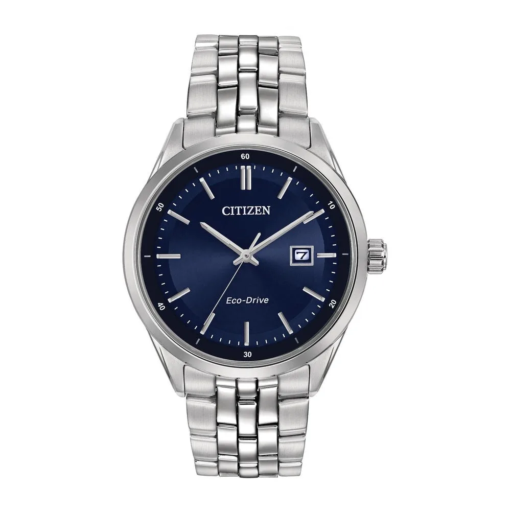 Reloj de pulsera Citizen Men's Classic Addysen Eco-Drive, esfera azul, acero inoxidable
