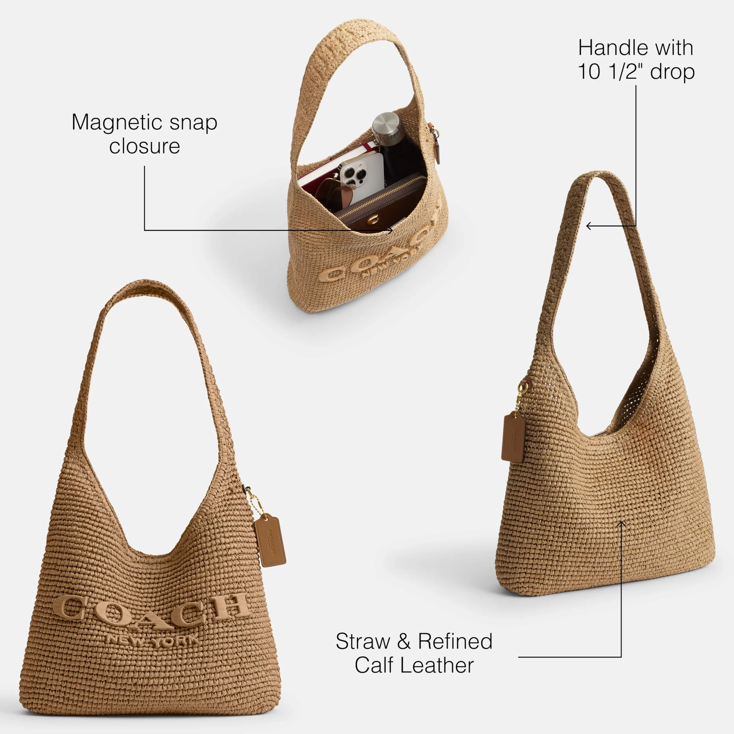 COACH Brooklyn Shoulder Bag 28 in Straw