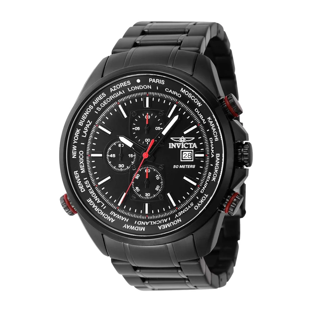 Reloj de pulsera Invicta Aviator Cronógrafo Cuarzo 50mm esfera azul hombre