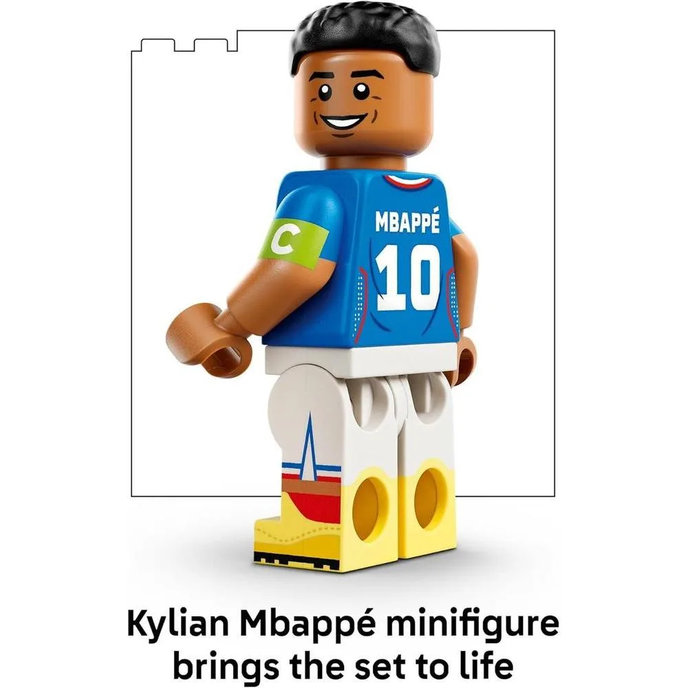 LEGO Editions Kylian Mbappé - Juego de construcción para niños y niñas, regalo de fútbol coleccionable con placa y decoración