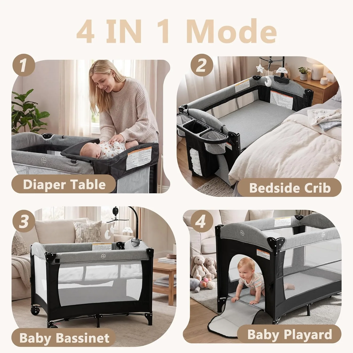 Kinder King 4 in 1 Playard Portatil Arcoiris