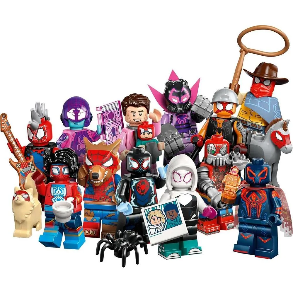 LEGO Minifiguras Spider-Man: Across the Spider-Verse, colección de 1 de 12 juguetes con accesorios para niños +5, caja misteriosa