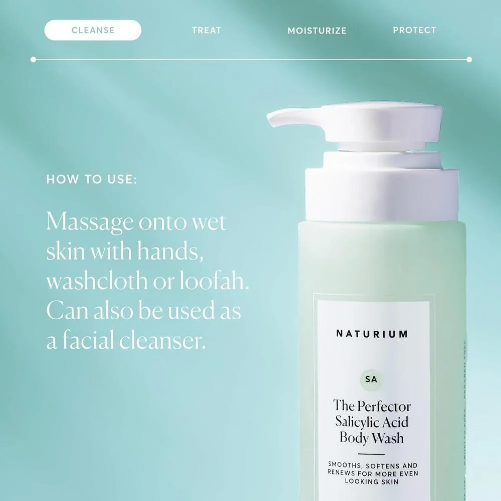 Naturium The Perfector Gel de baño con ácido salicílico y limpiador suave, ideal para purificar y suavizar la piel
