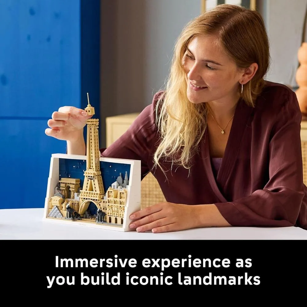 LEGO Architecture París – Juego de construcción para adultos, decoración DIY para casa u oficina, incluye icónicos monumentos