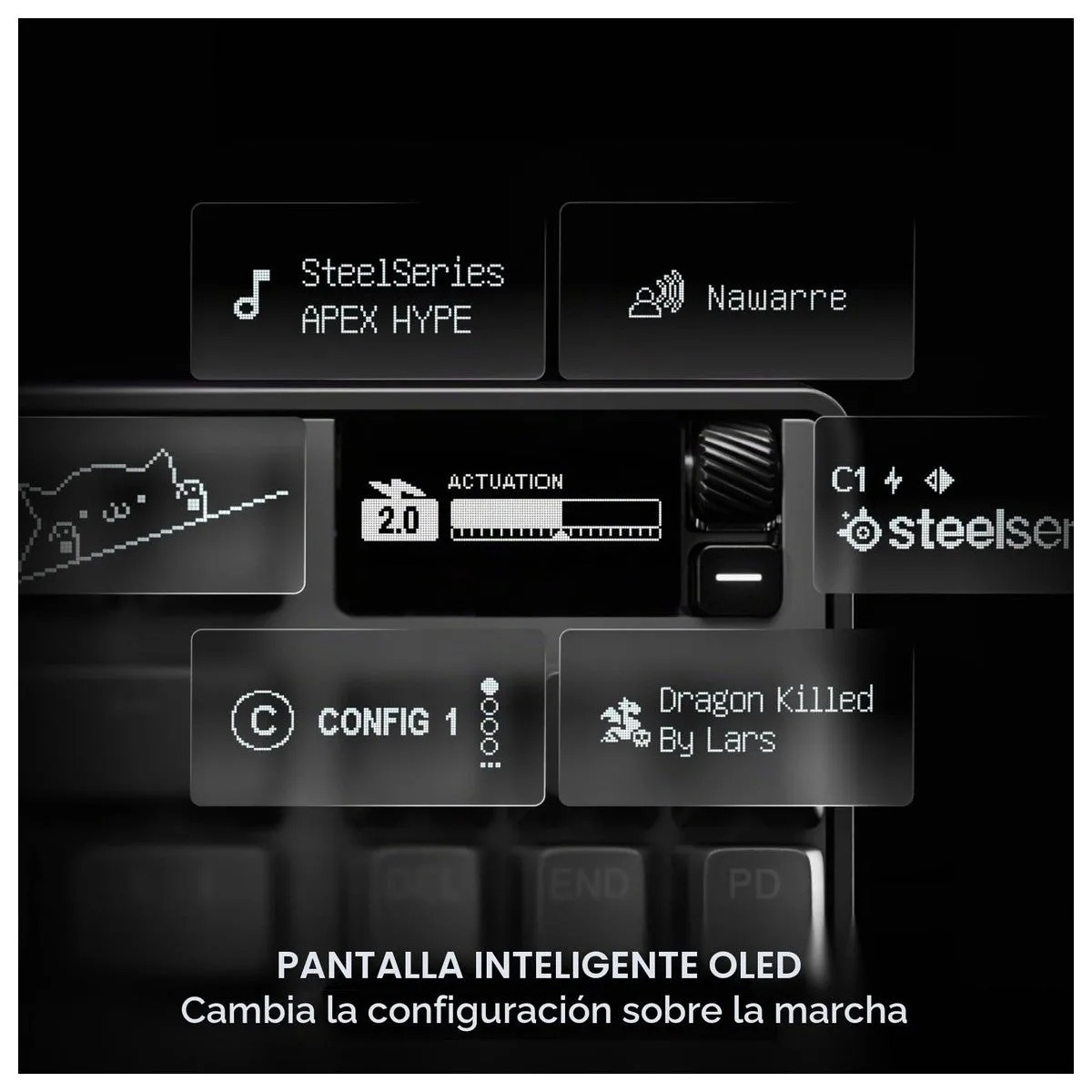 SteelSeries Apex Pro TKL Gen 3 con interruptores Omnipoint, actuación ajustable, rapid trigger, presets para juegos y modo de protección