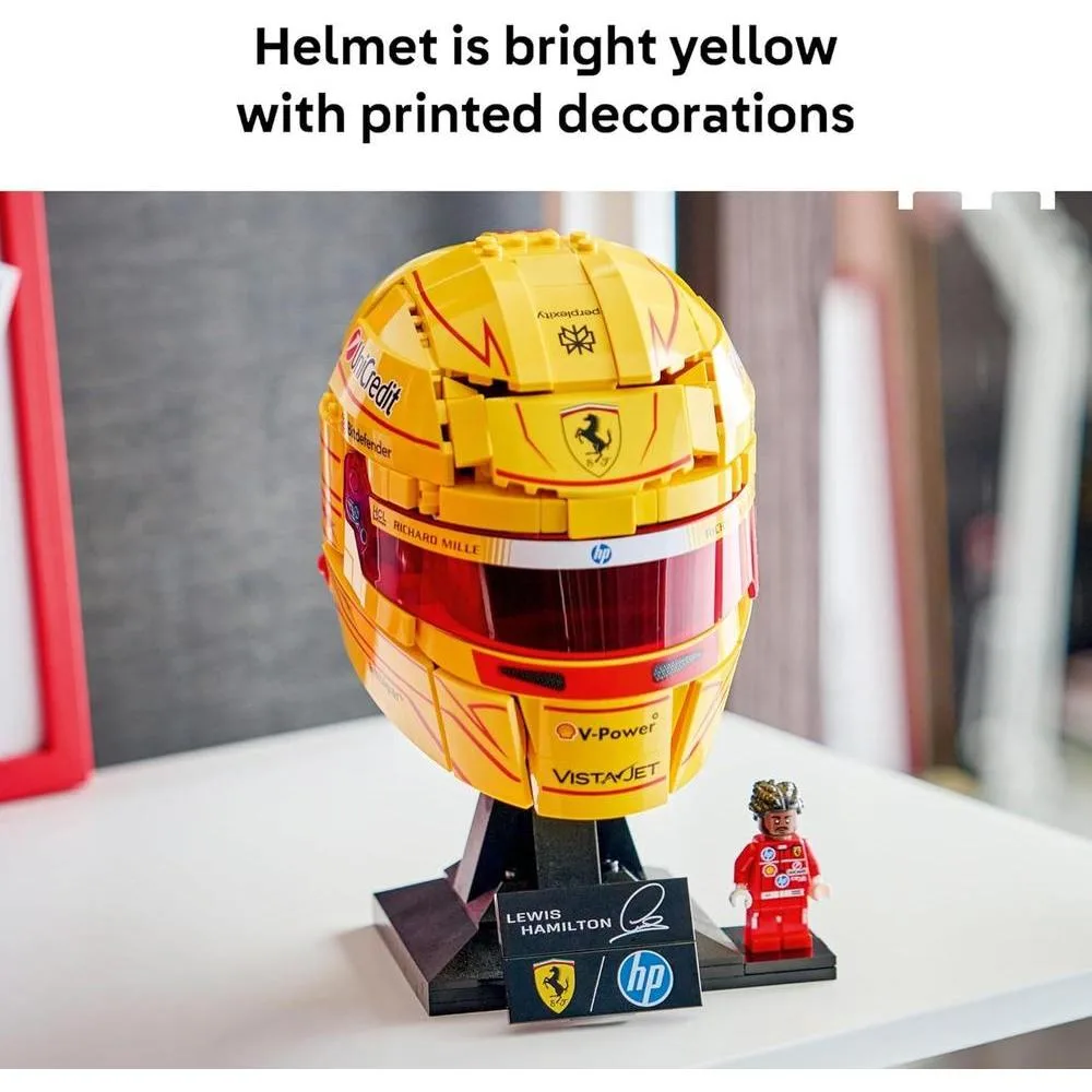 LEGO Ediciones Scuderia Ferrari Casco de Lewis Hamilton Juego de construcción para adolescentes y fanáticos de F1