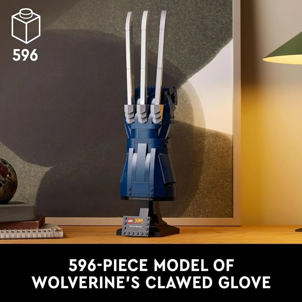 LEGO Marvel Wolverine Adamantium Claw con 596 piezas, inspirado en la serie de anime de 1997, ideal para fanáticos adultos