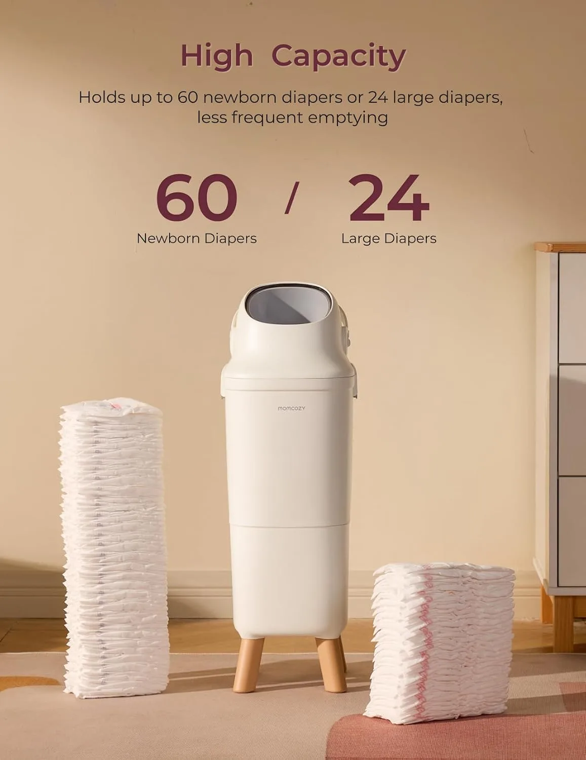 Momcozy Cubo para Pañales con Control de Olores