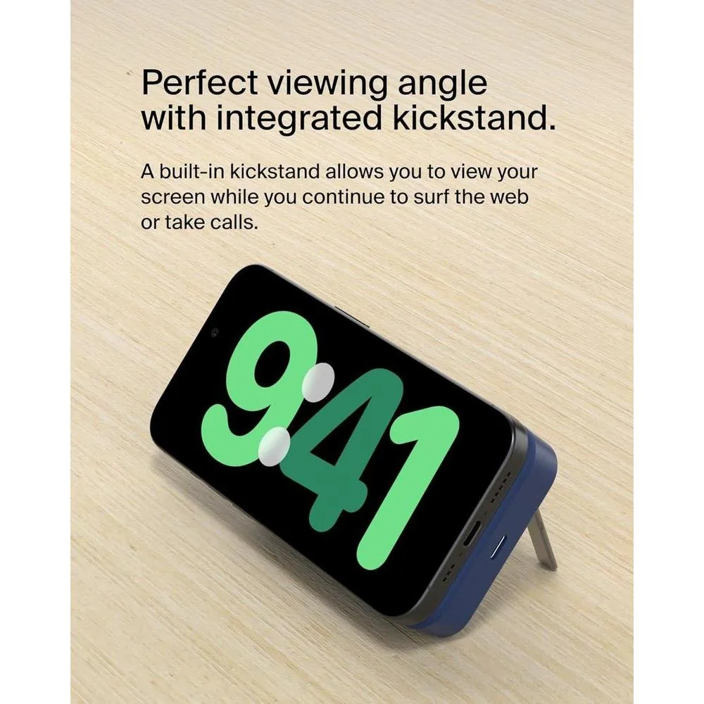 Banco de energía portátil Belkin con carga inalámbrica de 15W, MagSafe y soporte para iPhone, AirPods y Apple Watch