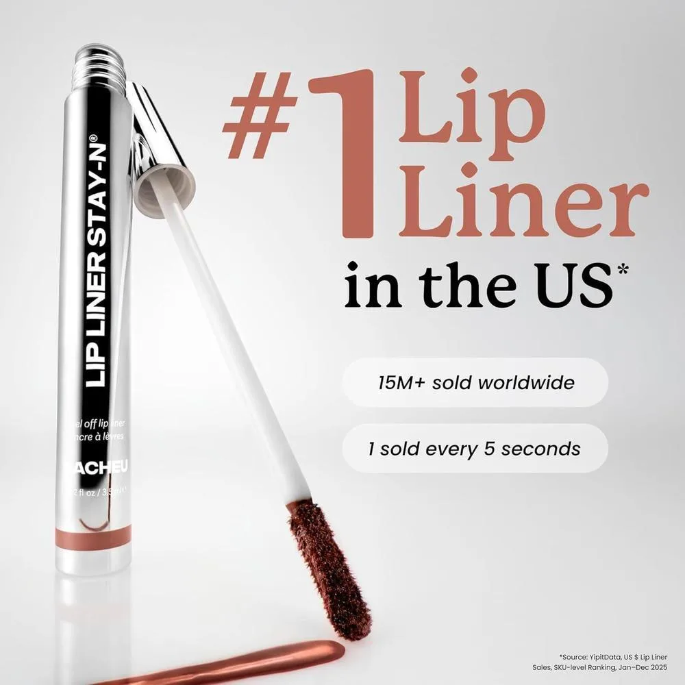 Sacheu Lip Liner Stay-N, delineador de labios de larga duración con ácido hialurónico y vitamina E, acabado mate vegano