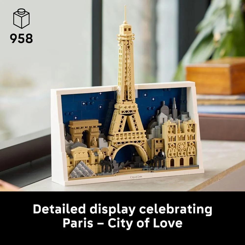 LEGO Architecture París – Juego de construcción para adultos, decoración DIY para casa u oficina, incluye icónicos monumentos