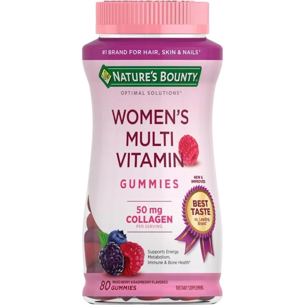 Multivitamínico Nature's Bounty Optimal Solutions para Mujeres Frambuesa 80 gominolas