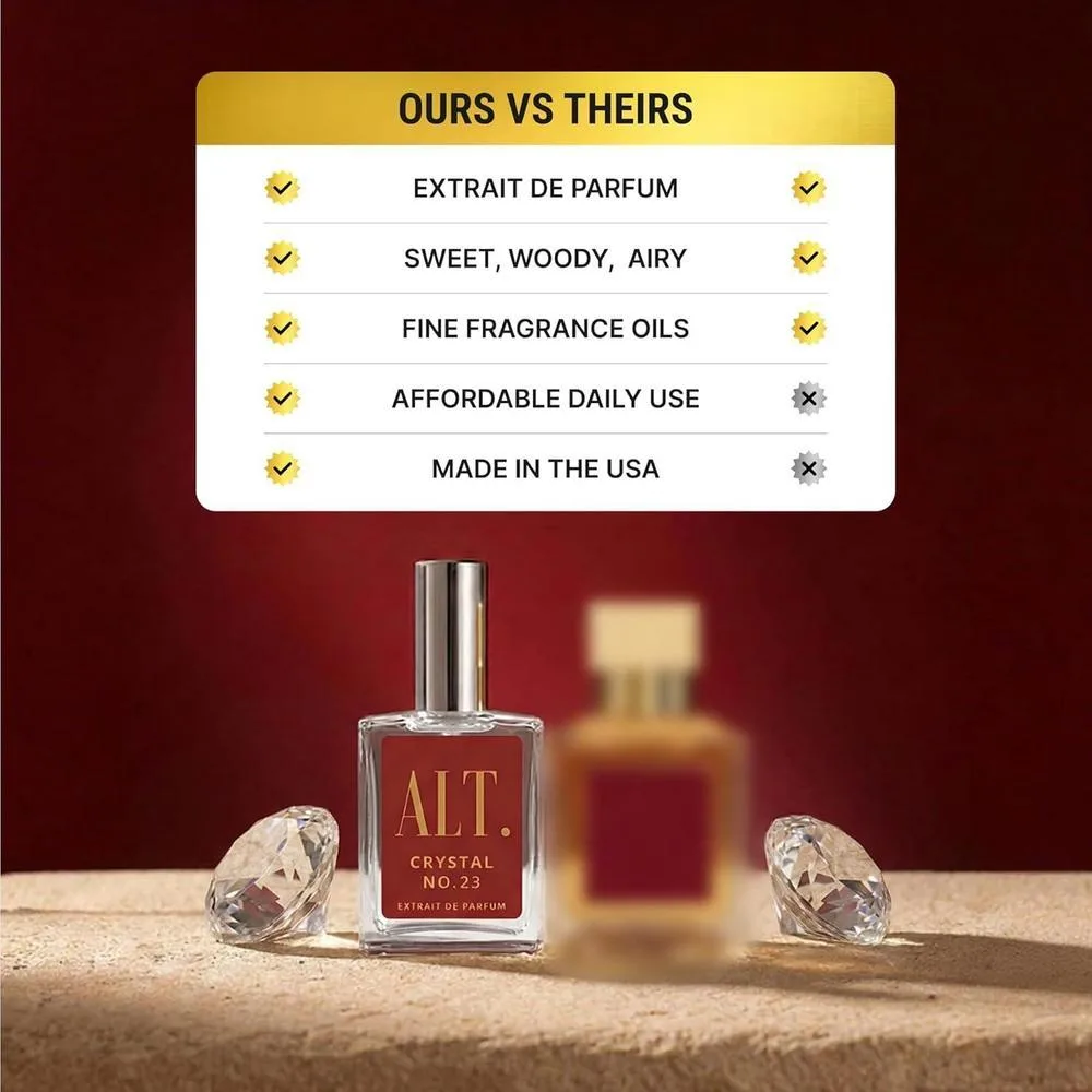 Perfume ALT. FRAGRANCES Crystal No. 23, inspirado en Baccarat Rouge 540, unisex y de larga duración