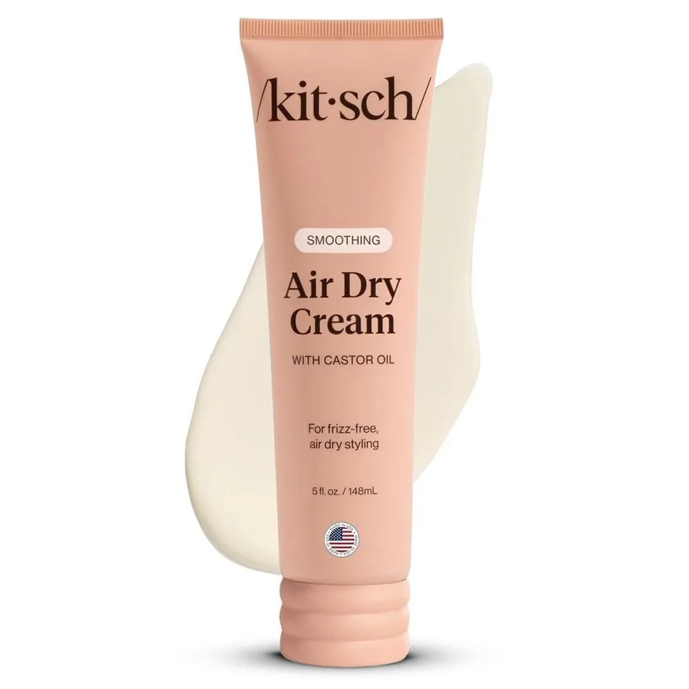 Kitsch Crema suavizante para el cabello con aceite de ricino y coco, reduce frizz, apta para cabellos finos y medios