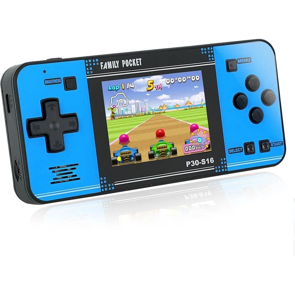 Handheld Game for Kids -Preloaded 220 Retro Video Games, Portable Gaming Player with Rechargeable Battery 3.0" LCD Screen, Mini Arcade Electronic Toy Gifts for Boys Girls (Black+Blue)