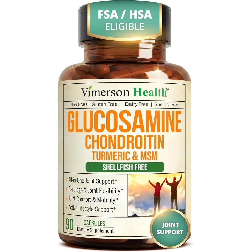 Glucosamine Chondroitin MSM – Joint Support Supplement for Women and Men with Glucosamine Sulfate 1500 mg, Chondroitin and MSM – for Cartilage, Joint Health and Flexibility – 90 Capsules