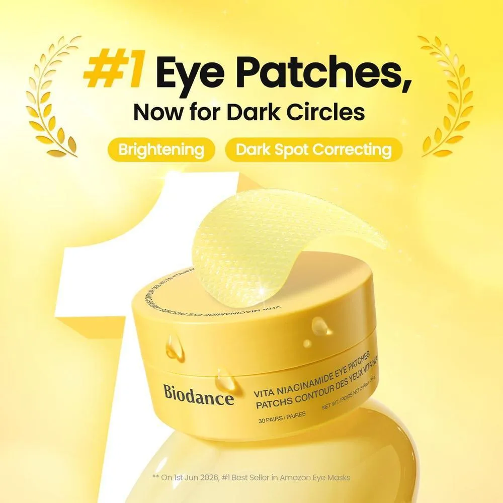 BIODANCE Parches Hidrogel con Niacinamida para Ojos, Mejora de Ojeras y Manchas en la Cara, Esenciales de Viaje