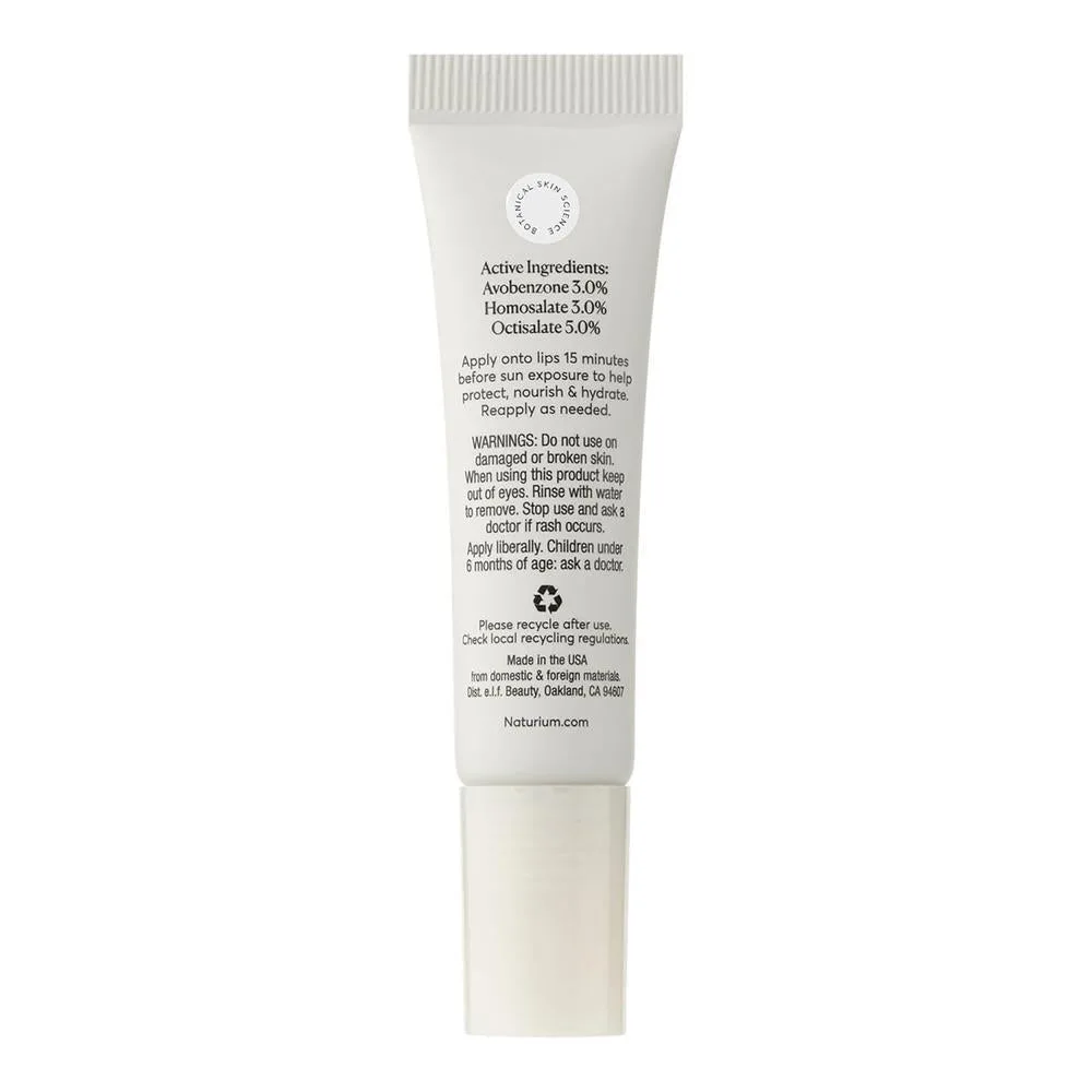 Naturium Phyto-Glow Bálsamo labial SPF 45, Brillo hidratante con protector solar de amplio espectro, transparente