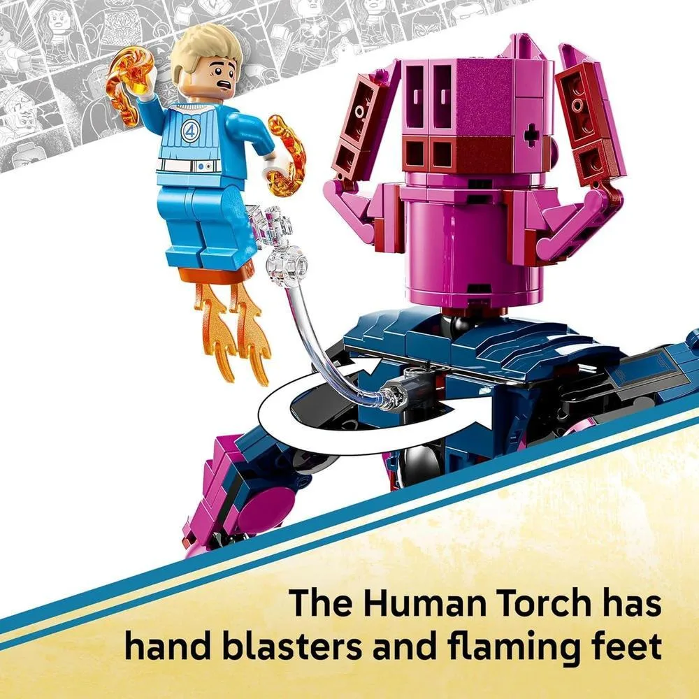 LEGO Marvel Los 4 Fantásticos vs. Galactus - Juguete de construcción con minifiguras de superhéroes, Incluye La Cosa y Mujer Invisible