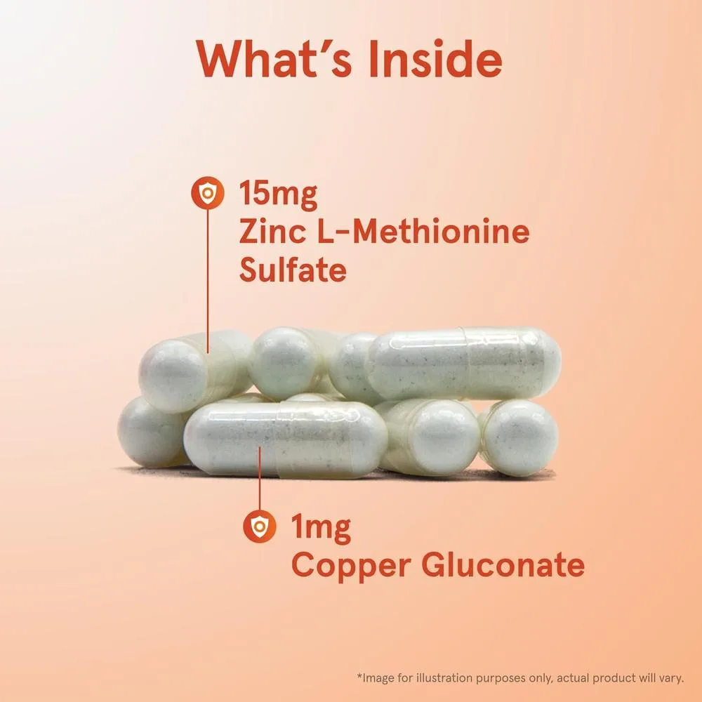 Suplemento Balance de Zinc Jarrow Formulas, con cobre para refuerzo inmunológico, 100 cápsulas, vegano y libre de alérgenos