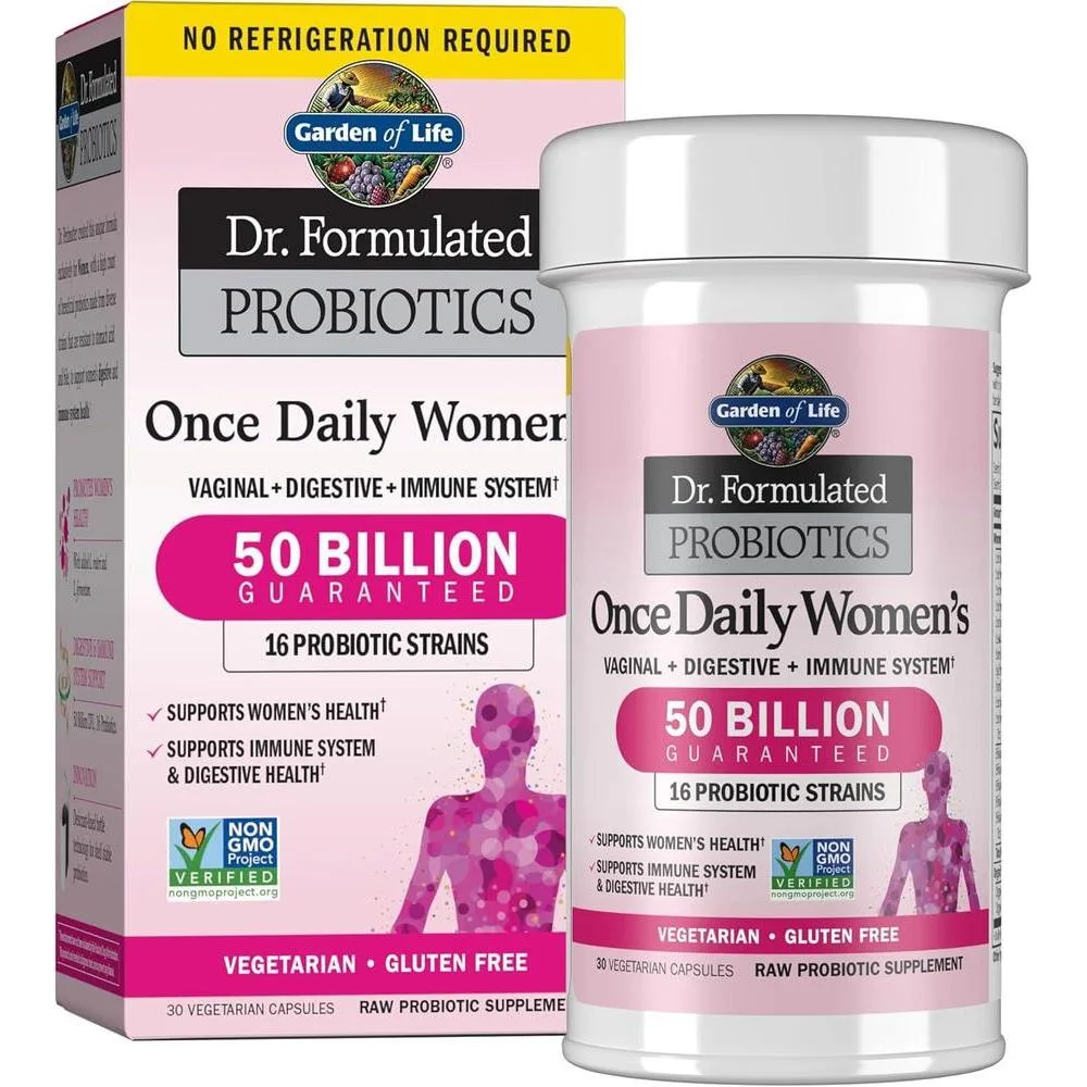 Suplemento Probiótico Garden of Life Once Daily para Mujeres 50B CFU 30 Cápsulas