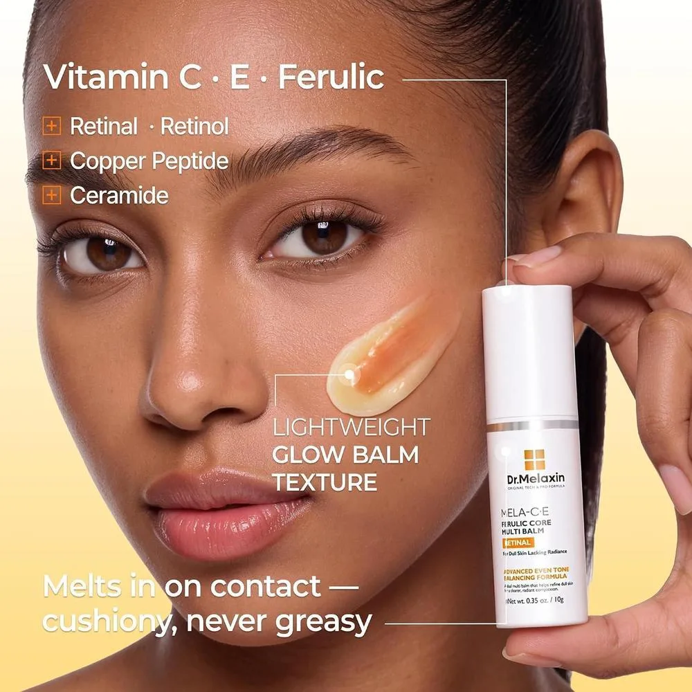 Bálsamo Dr.Melaxin Mela-C·E Ferulic Para Manchas Oscuras Ojeras Y Líneas Finas Con Vitamina C·E Ácido Ferúlico Retinal 10g